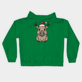 Capybara Claus: Bringing Holiday Cheer Kids Hoodie